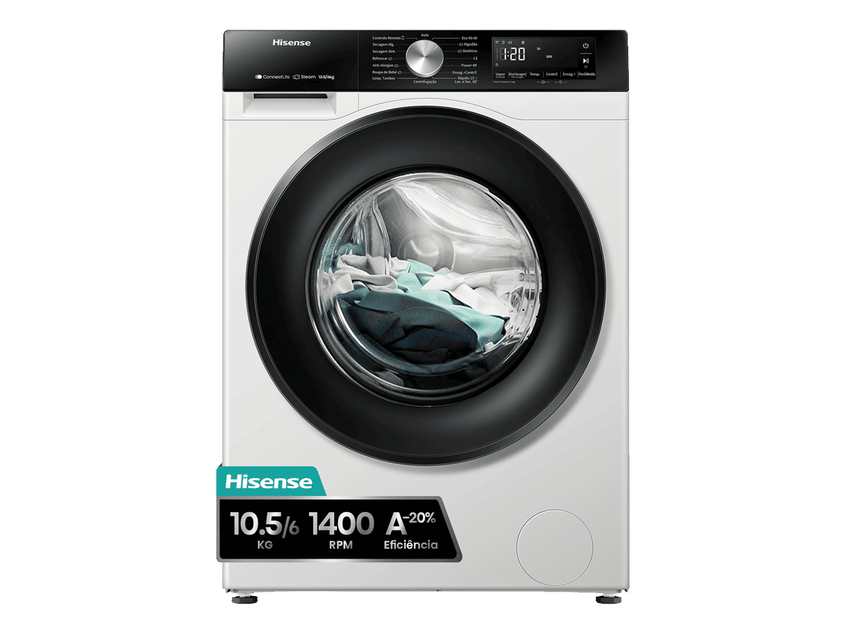 Máquina Lavar Secar Roupa HISENSE 1400R 10,5/6 Kgs WD3S1043BW3